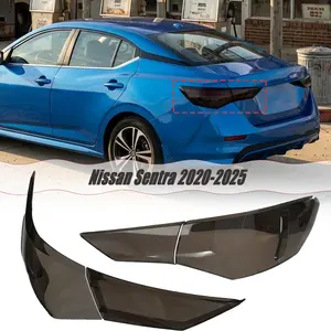 MUTUSAISI Taillight Cover Trim Fit for Nissan Sentra 2020-2025 Accessories,Tail Light Smoked Black Style Rear Lamp Protective Guards Exterior Decoration