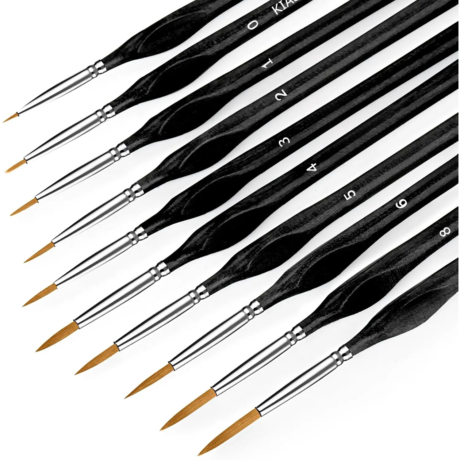 10 count Miniature  Brush for Fine Detailing,Small Painting Brushes Set for Art, Crafts, , Watercolor, Oil, Model, , 40k &  by Number, Figurine (Black)