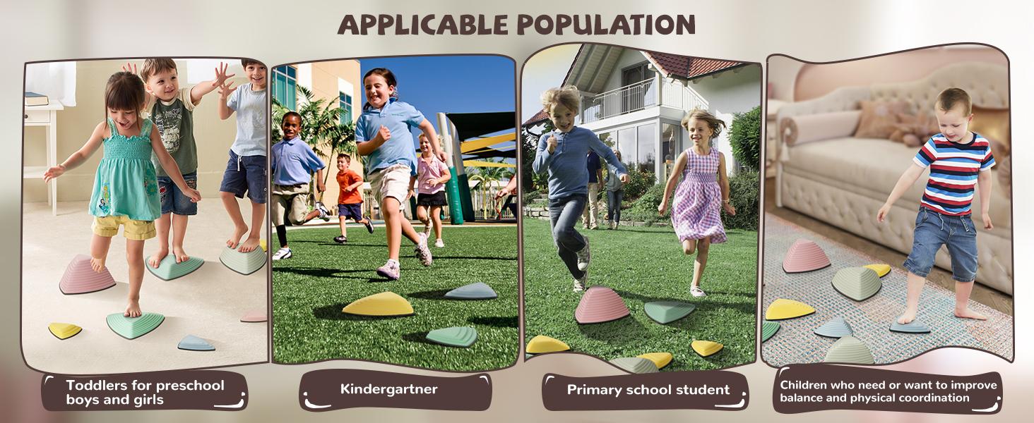 12/25 Count Children's Sensory Balance Training Stepping Stones,Promote Coordination and Strength Child Safe Rubber,Non-Slip Side, Outdoor Play Sets,Indoor and Outdoor Play Equipment for Kids（Macaron /Rainbow Color） to d der toys