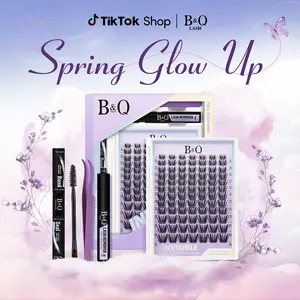 Medusa Kit l B&Q NEW Trending Updated Silk Protein Material Lash Cluster,Jennifer Lashes Combined Natural&Manga Flora&Fairy Style,C Curl for DIY Eyelashes Extension,Waterproof,Long Lasting Fake Lash Cosmetic Makeup Anime Vacation Lash Outdoorfun Feb Faves