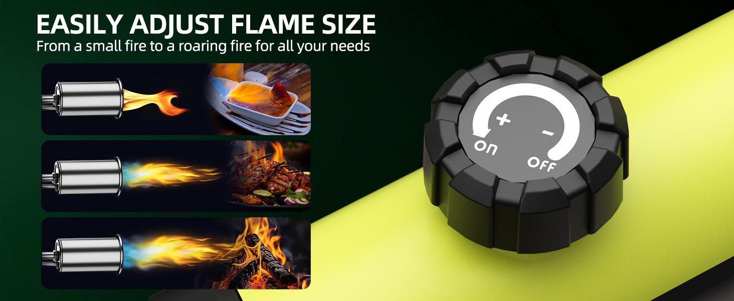 SEESE Powerful Propane Torch(Propane Tank Not Included),With One-Touch Max Fire Button and Safety Lock, Adjustable Blow Torch for Sous Vide Searing Steak, BBQ,Fireplace,Charcoal Wood