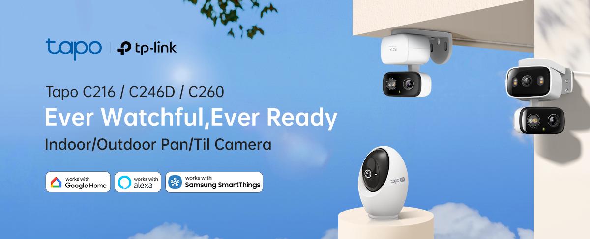 [Summervibes] TP-Link & Tapo C216(2-pack) 2K Pan/Tilt Indoor/Outdoor Security Camera  with AI Detection, Baby Cry Detect, Motion Tracking, Color Night Vision, 360° Pan/Tilt, No Subscription, Alexa & Google Compatible