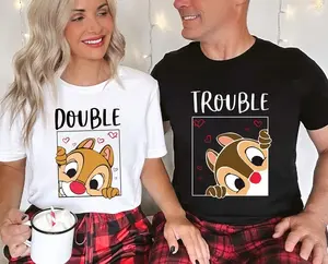 Chip and Dale shirt, Double Trouble Shirt, Couple Matching Shirts, Valentine Couple Shirt