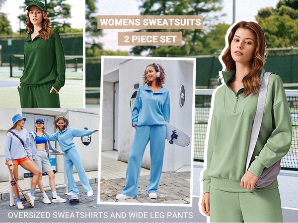 Women's Two-Piece Sports Set Long-Sleeved Half-Zip Cardigan Sweatshirt Sports Pants Comfortable Wear Multiple Colors Sizes The product is relatively thin Runs large