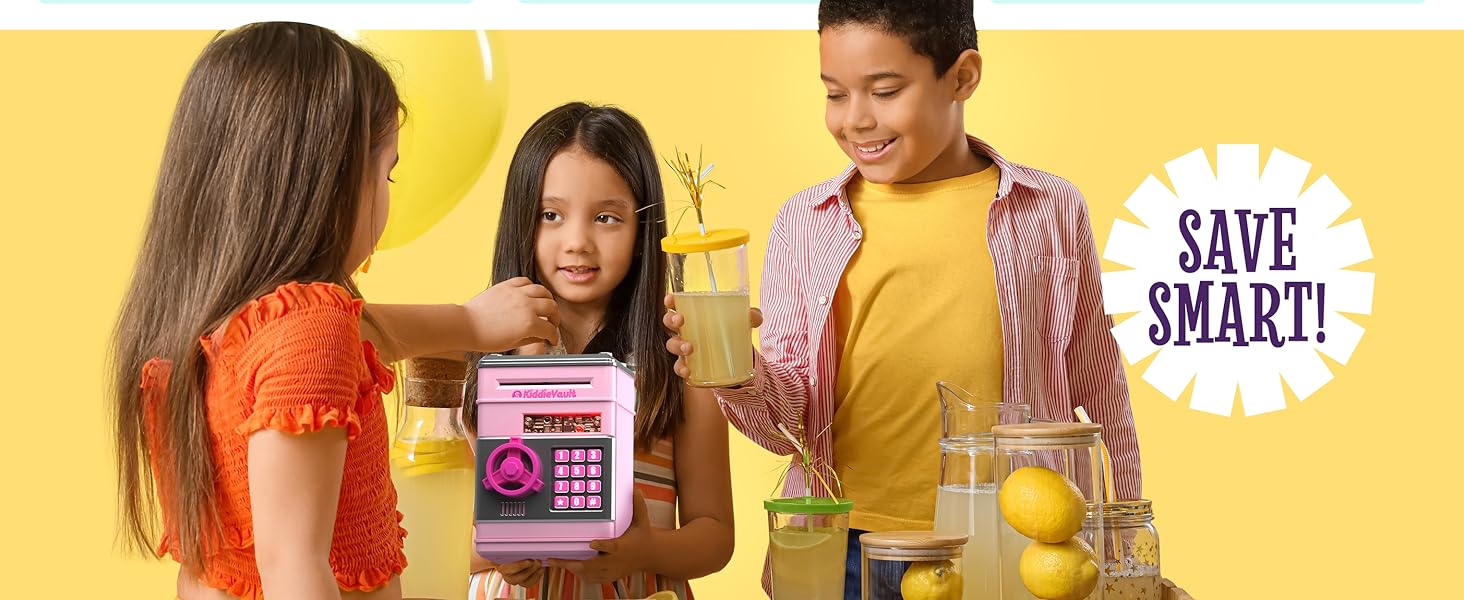 Pink Electronic Piggy Bank with Password Lock | Auto Bill Slot, Great for Kids 4-12, Fun Money Saver Gift