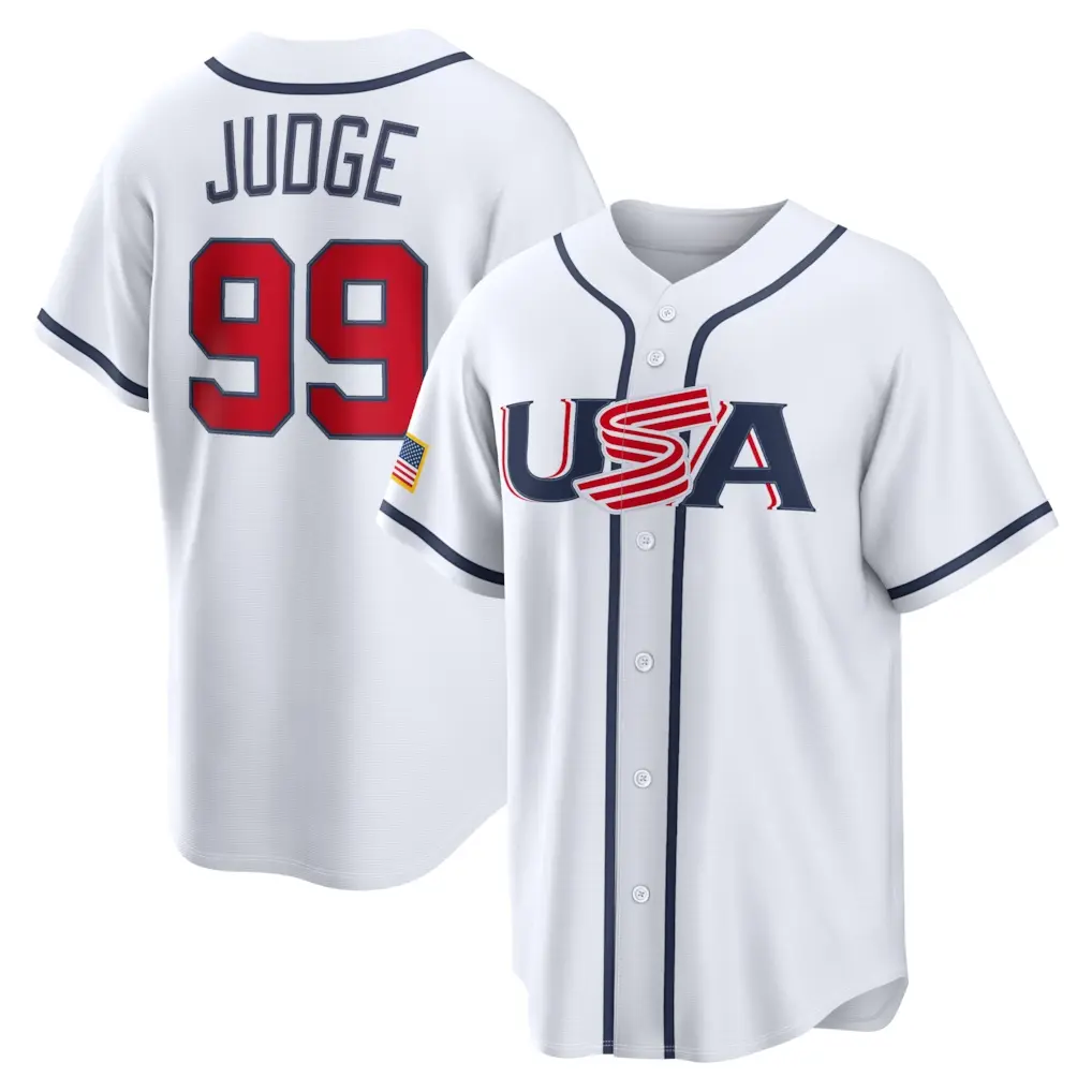 JUDGE 99 USA ユニフォーム　Mサイズ Aaron Judge 99 USA Team White Baseball Jersey - Heavyweight