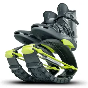 Kangoo Jumps through JumpBoots fit boots for rebounding exercise: Black Yellow Pro7 Rebound Boots