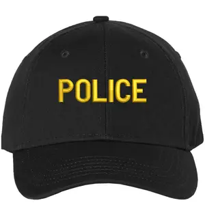POLICE Embroidered Baseball Hat Structured Adjustable Uniform Cap for Guard, Officer, Policeman