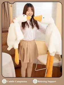 Cute and Soft Big White Goose Pillow Doll Decorative Gift for Bedroom Living Room Stuffed Animal 33.4in 47.2in Perfect Huggable Gift