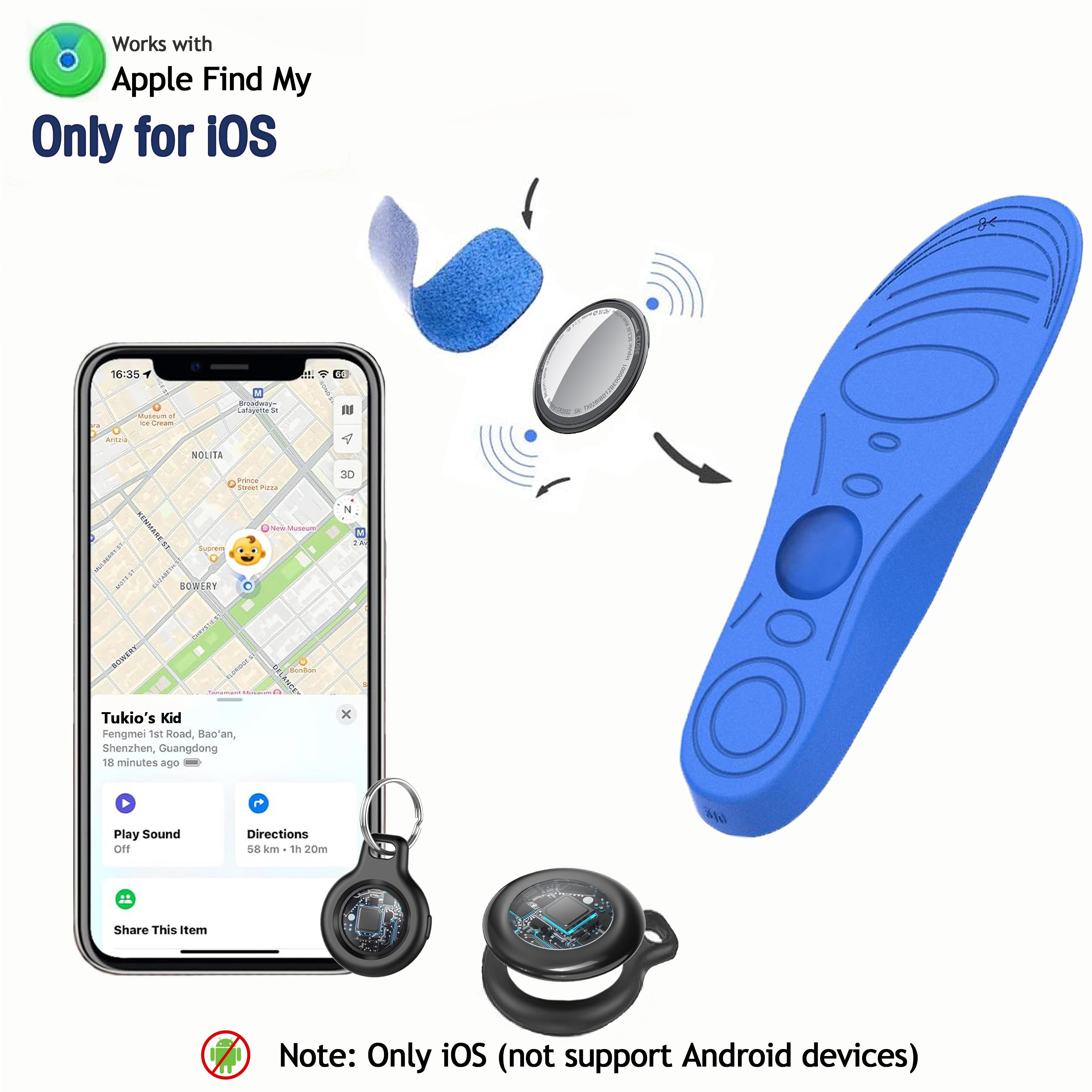 [Spring Deals] Tukio GPS Tracker(iOS Only) for Kids & Pets Mini Clear Design Air Tag Weatherproof Case Anti-Lost Device Works with Apple Find My iOS Only IP67 Waterproof Replaceable Battery Remote Bluetooth Protection