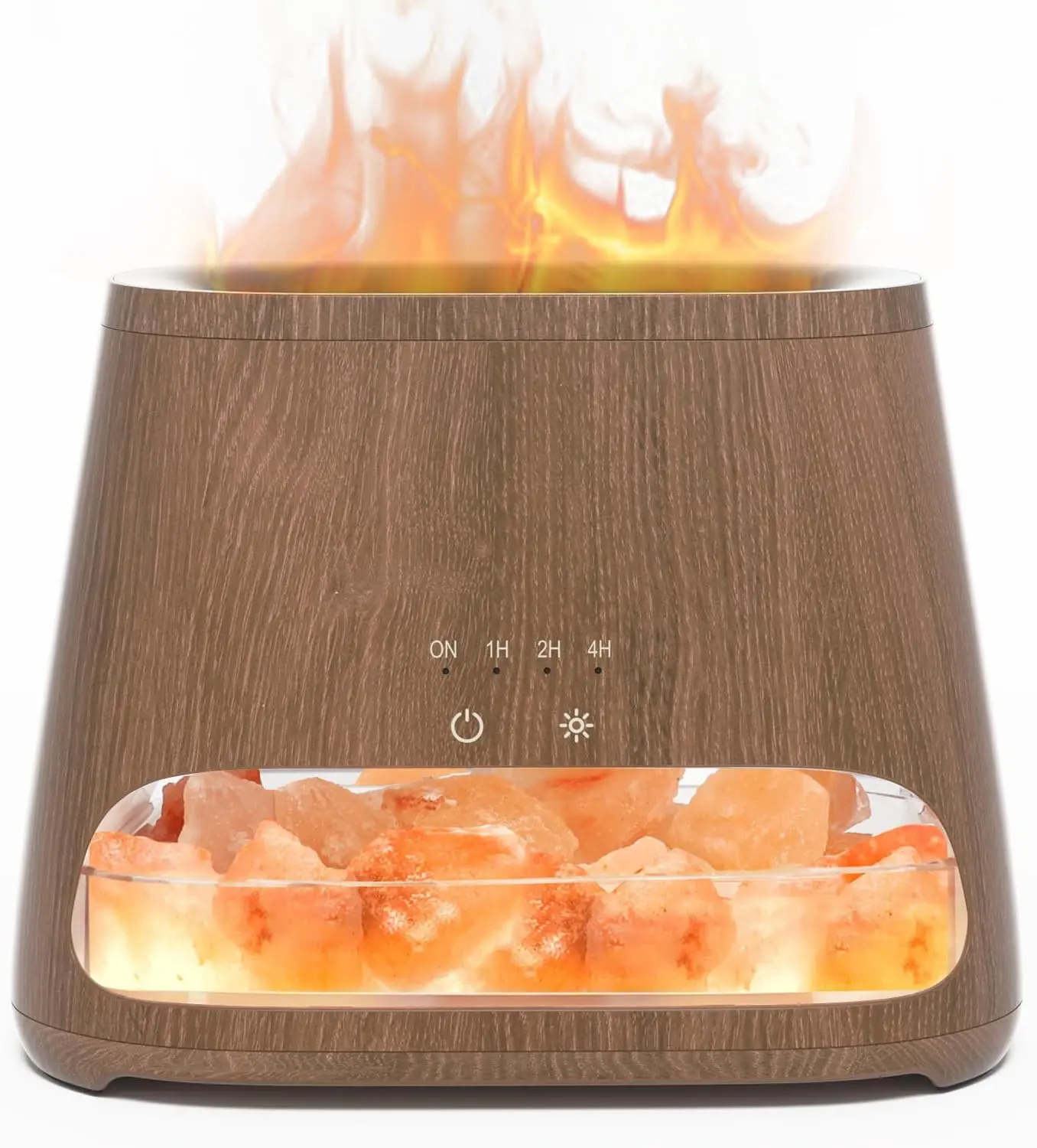 2 in 1 Ultrasonic Essential Oil Diffuser with Himalayan Salt Lamp, Cool Mist Aromatherapy Humidifier using Pure Pink Salt Rocks, Ambient Glow and Auto Shut Off for Bedroom, Living Room, Relaxation and Wellness Home Use