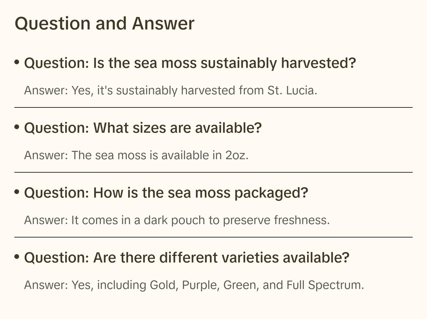 Organic Raw Sea Moss Dried Wildcrafted from St. Lucia