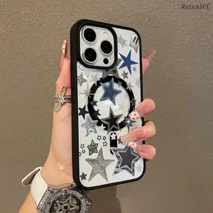 Premium Case for iPhone11/12/13/14/15/16/promax Black five-pointed star collage y2k cased Ready, Anti-Fall, Springtok and Ultra-Thin Design | Perfect for Everyday Use Protector Screen Protector Aesthetic Resistance