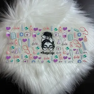 Nurse Life- UVDTF Wrap 16oz Cup Wrap Decorative Stickers Waterproof Glass