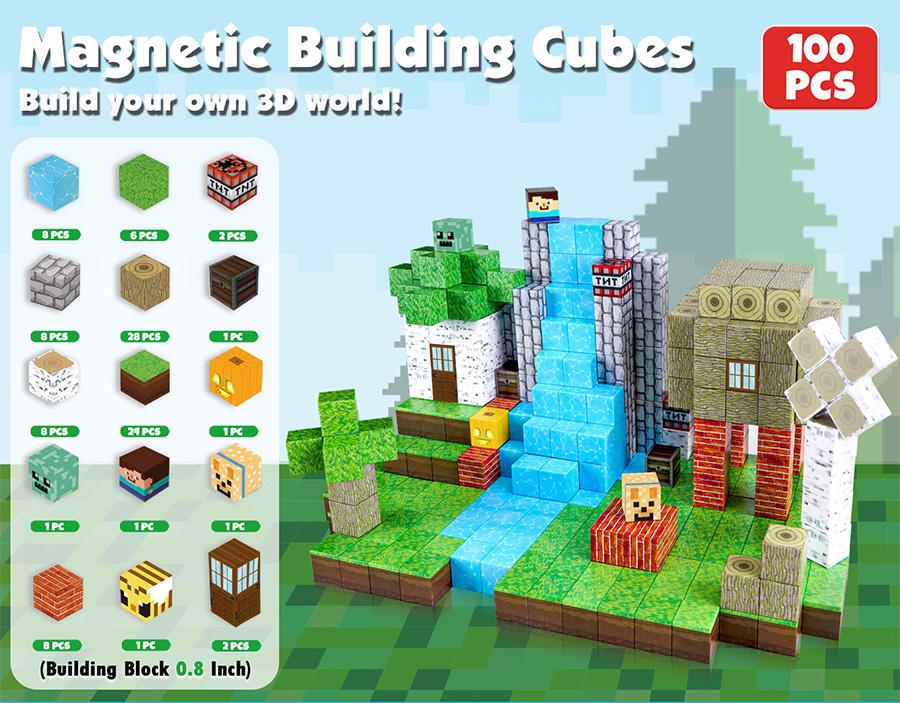 Magnetic Blocks-100PCS Create My Own Crafts ,Magnetic Building Blocks Magnetic Tiles Stacking, Build -Magnet World Set, STEM Montessori Sensory Toys magnet blocks,Valentine's Day Gifts,Construction Outdoorfun Stone Brick Wall Suit Wooden Magnetic Blocks-100PCS Create My Own Crafts ,Magnetic Building Blocks Magnetic Tiles Stacking, Build -Magnet World Set, STEM Montessori Sensory Toys magnet blocks,Valentine's Day Gifts,Construction Outdoorfun Stone Brick Wall Suit Wooden