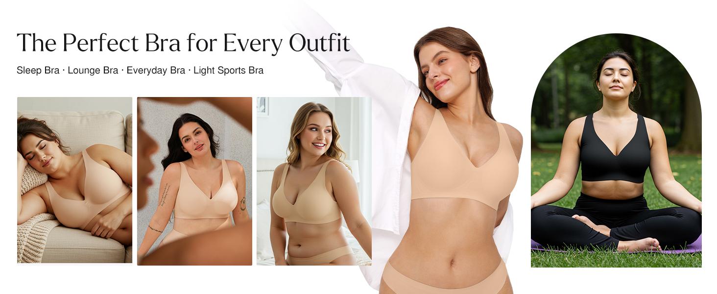 Popilush Seamless Wireless Leopard Print Jelly Bra - Adjustable strapless sexy V-neck one-piece molded cup bra, comfortable and supportive Minimalist Fit Womenswear