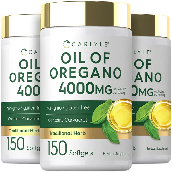 Carlyle 3 Pack of Oregano Oil 4000mg - 150 Softgels - Non-GMO & Gluten Free Formula