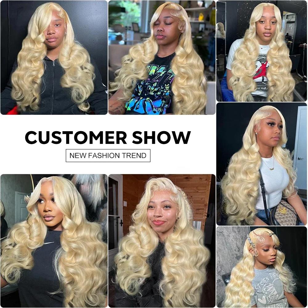 613 Blonde Human Hair Bundles 30 Inch Body Wave Human Hair Bundles Unprocessed Brazilian Virgin Human Hair Bundles Straight Human Hair Extensions 100g per Bundle