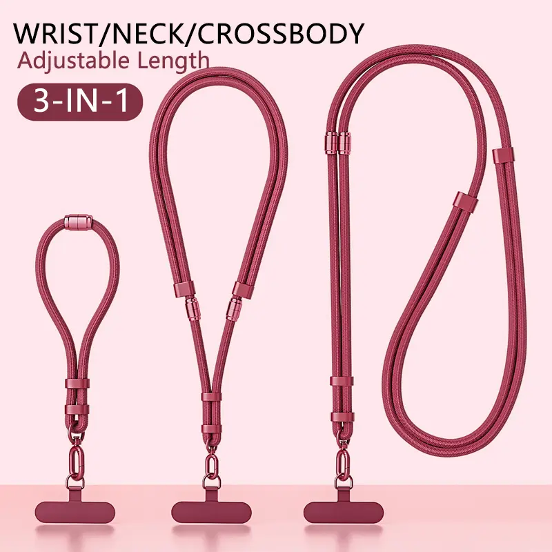 3-in-1 Durable Nylon Smartphone Lanyard Strap - Universal Clip-On Cellphone Holder, Anti-Theft Anti-Drop Accessory, Stylish for Women for Everyday Protection & Use
