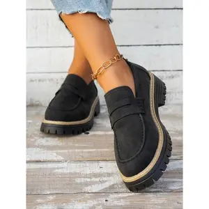 Women's Fashionable Solid Color Loafers, Casual Comfortable Slip on Shoes for Daily Wear, Lightweight Breathable Shoes for All Seasons, Girl