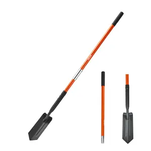 【FathersDayGift】VEVOR Trench Shovel,  4 in Blade Heavy-Duty Trenching Shovel, Narrow Spade Trench Digger with Fiberglass Handle and Non-Slip Grip, for Gardening, Digging Holes, Trenching, and Planting, 56 in Long