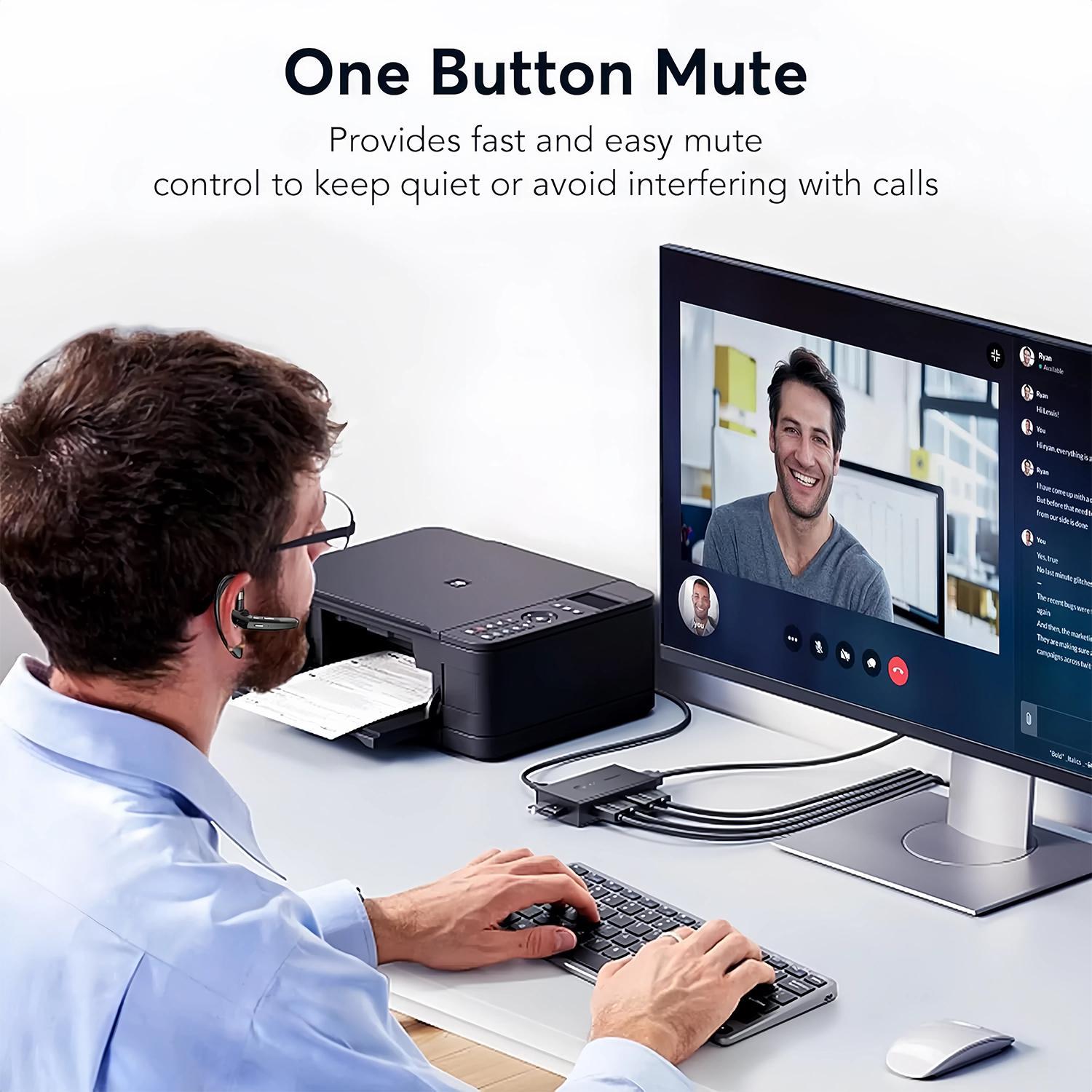 Bluetooth Headset, Wireless Bluetooth Earpiece Built-in Mic Trucker Headset for Driving/Office/Business, Compatible with IOS and Android Bluetooth Headset, Wireless Bluetooth Earpiece Built-in Mic Trucker Headset for Driving/Office/Business, Compatible with IOS and Android