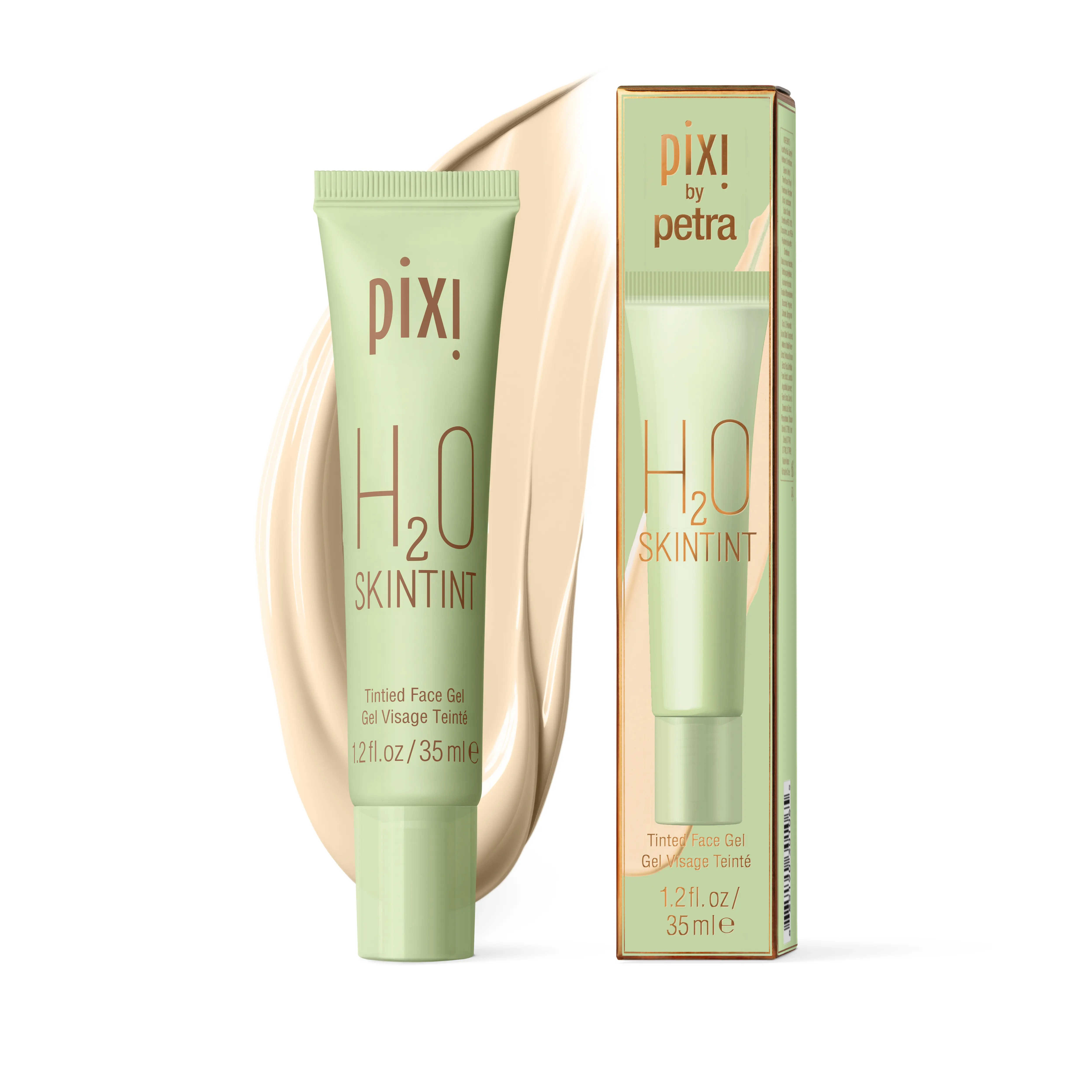 Pixi H2O Skin Tint Tinted Gel Moisturizer - Lightweight, Hydrating, Water-Resistant, Evens Tone, Reduces Redness - Hydrates Skin, Boosts Moisture - 1.2 fl oz/35 ml