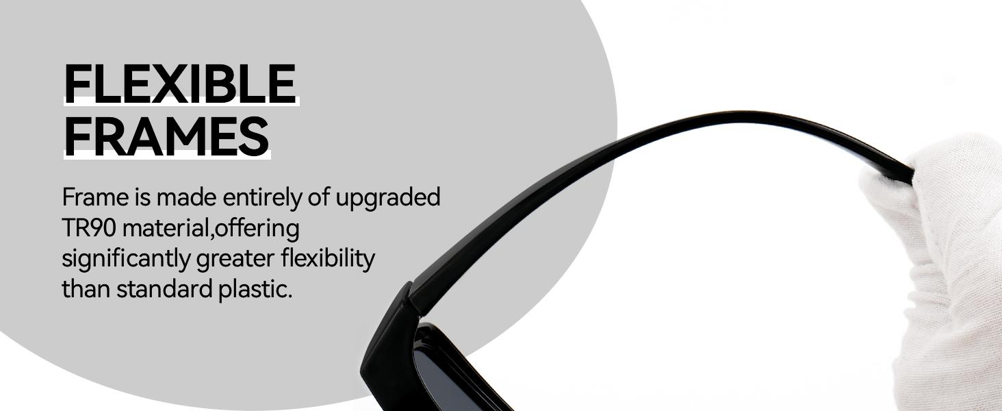 Meeloog Polarized Fit Over Glasses Sunglasses, Square Lightweight Wrap Around Shades For Women ST0898