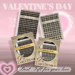 Miss Bella Kit l JMS&JMS Classic 8-18mm Volume D-Curl Eyelash Cluster DIY Lash Extensions at Home Makeup Cosmetic Cat Eye Valentine Gift