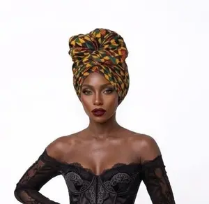 African Kente Print Head Wrap – Ankara Turban Headwrap for Women