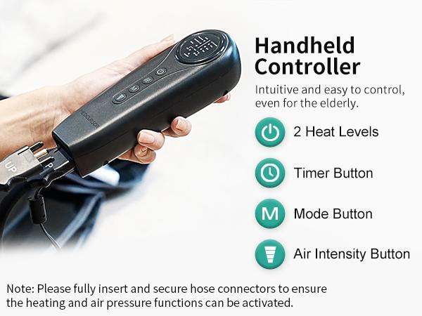 Medcursor Air Compression Leg Massager Black Calf & Foot Massager Adjustable Massage Boots for Home Office Use with 3 Modes & 2 Timers Comfort Gifts for Mom Dad - Relaxing