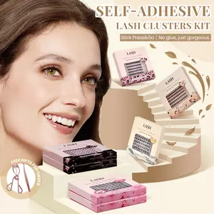 Lashterally Self-Adhesive Lash Clusters Kit | Mixed sales,No Glue Needed, Easy Press-On & Removal, Salon-Quality Results, Individual Lash Clusters, Beginner Friendly, 10mm/12mm/14mm, 72/90/110/120 Pc, Cosmetic