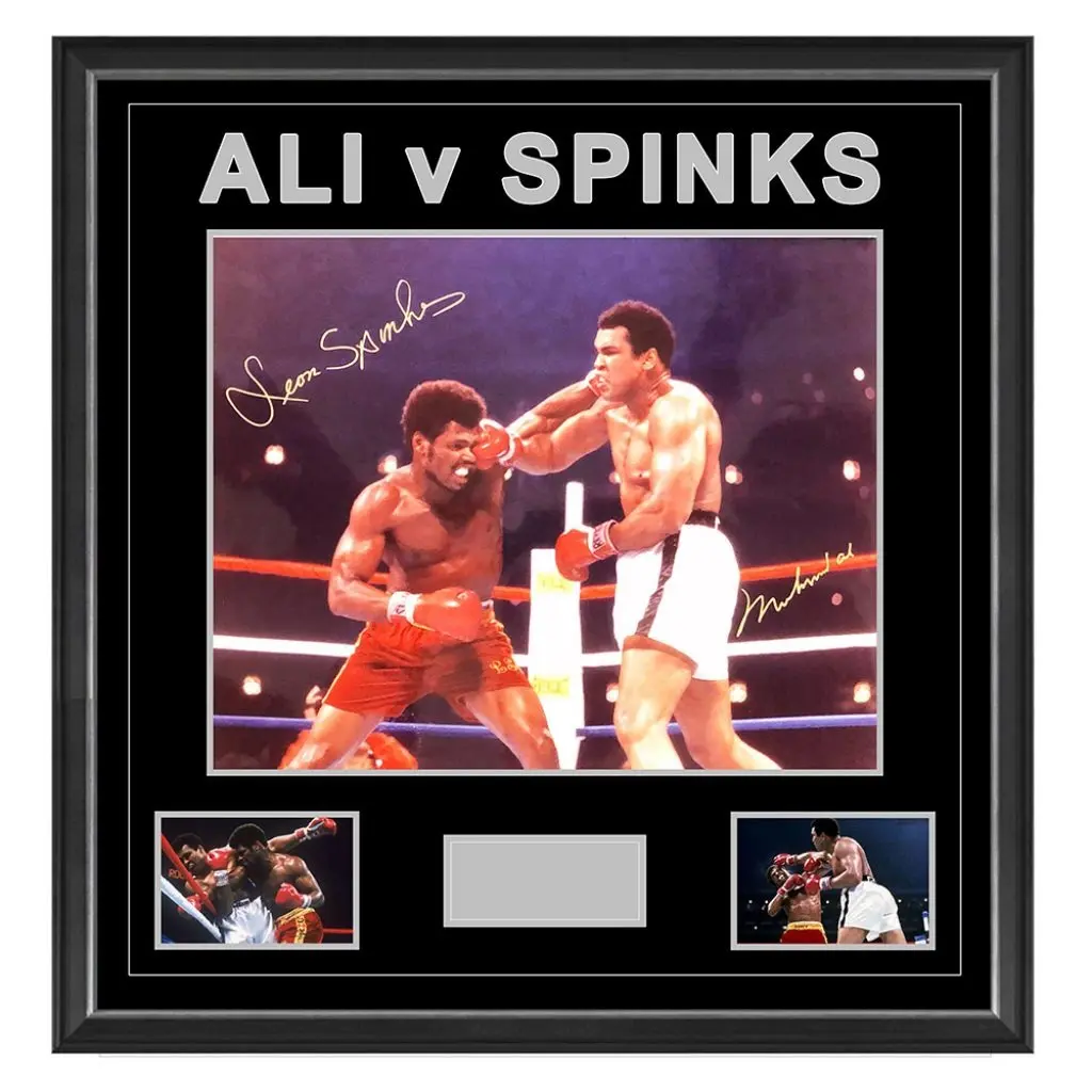 Boxing – Muhammad Ali & Leon Spinks – Dual Signed & 16×24 Photo Poster