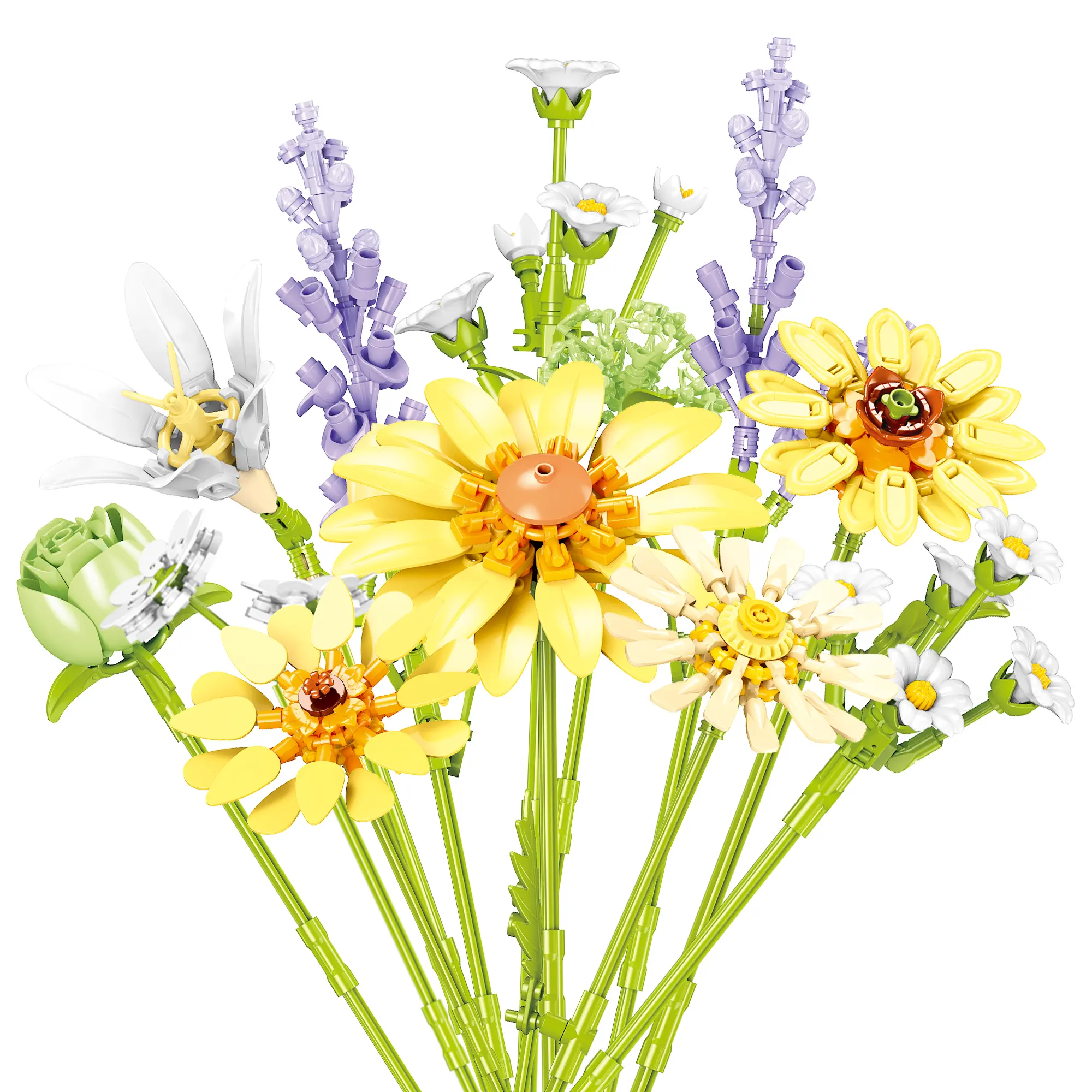 Morandi Flower Bouquet Building Block Set, 670+ PCS Floral Building Set, DIY Building Set Model Kit, Artificial Flower Arrangement, Daisy Flower Decor, Floral Decor, Creative Gift for Her, Gift for Women, Tabletop Home Decoration