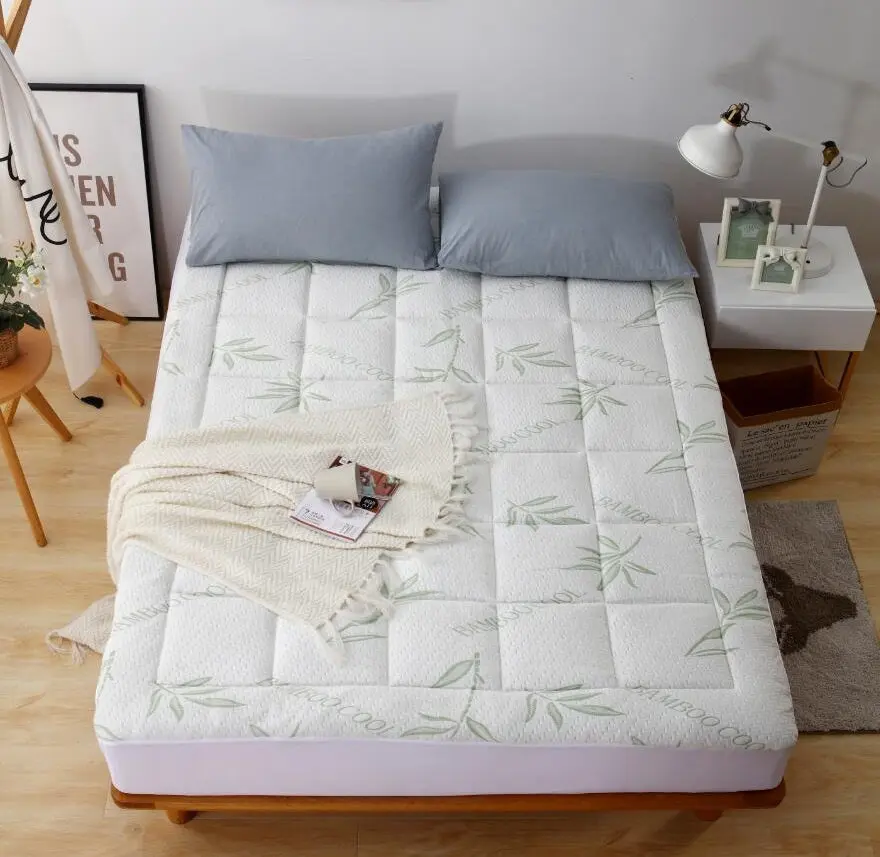 Mocassi Bamboo-Derived Rayon Mattress Pad for Mattresses up to 16in, Silky-Soft Hotel Premier Touch, Cooling Mattress Pad, Fitted Mattress Pad