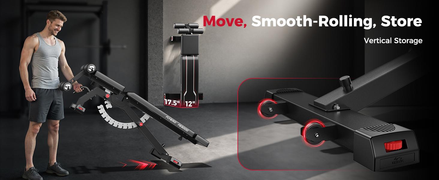 FLYBIRD Strength Training Bench for Home Gym, Adjustable Weight Bench can be Folded for Storage/Vertical Storage, Space-Saving Workout Bench#Summervibes summervibes, FLYBIRD Strength Training Bench for Home Gym, Adjustable Weight Bench can be Folded for Storage/Vertical Storage, Space-Saving Workout Bench#Summervibes summervibes,