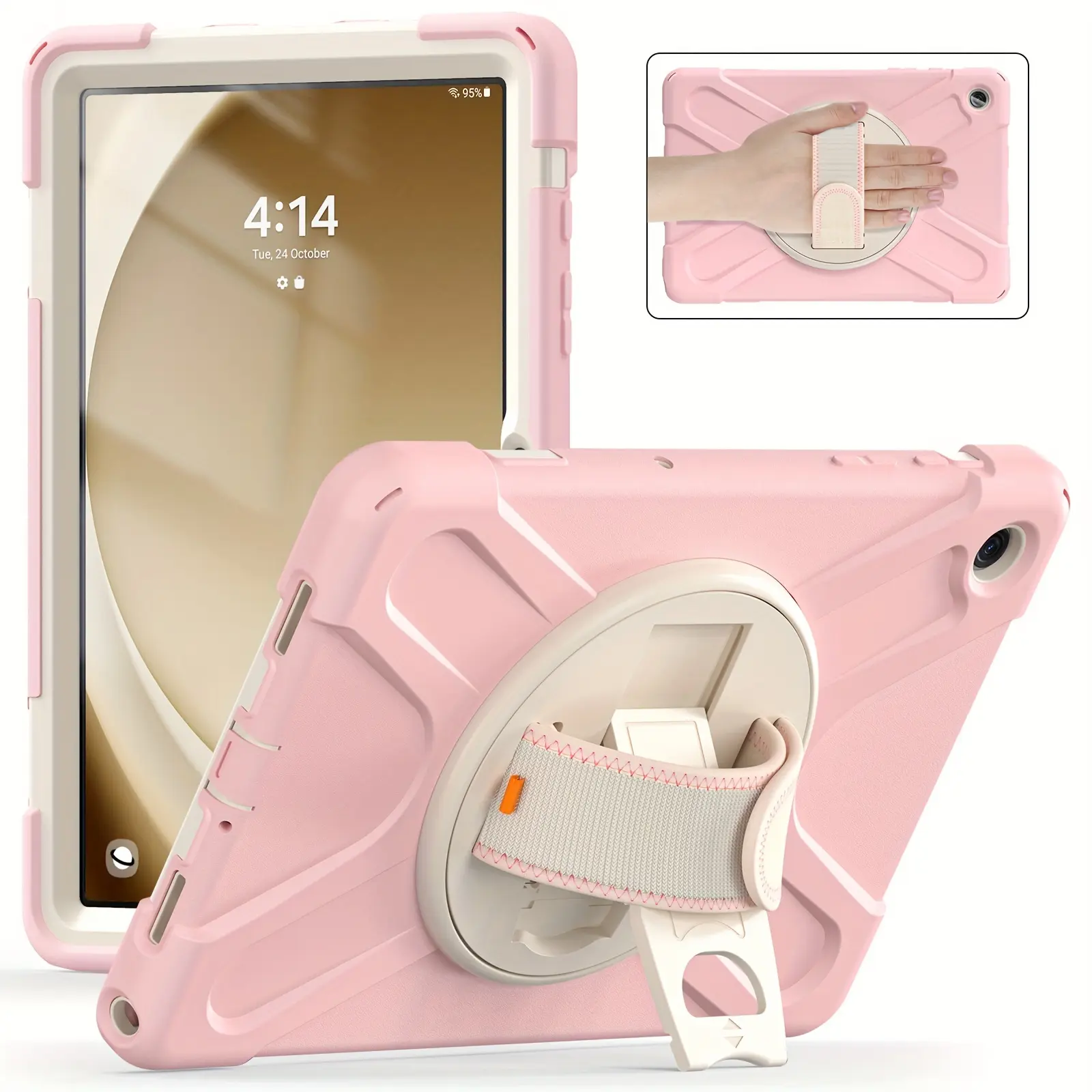 Full Body Protective Tablet Case for Samsung Galaxy Tab A9+ Plus 11in SM-X210/X216/X218 (2023) for Kids, with Screen Protector, Integrated Stand, Strap, Protection Accessories, With Stand