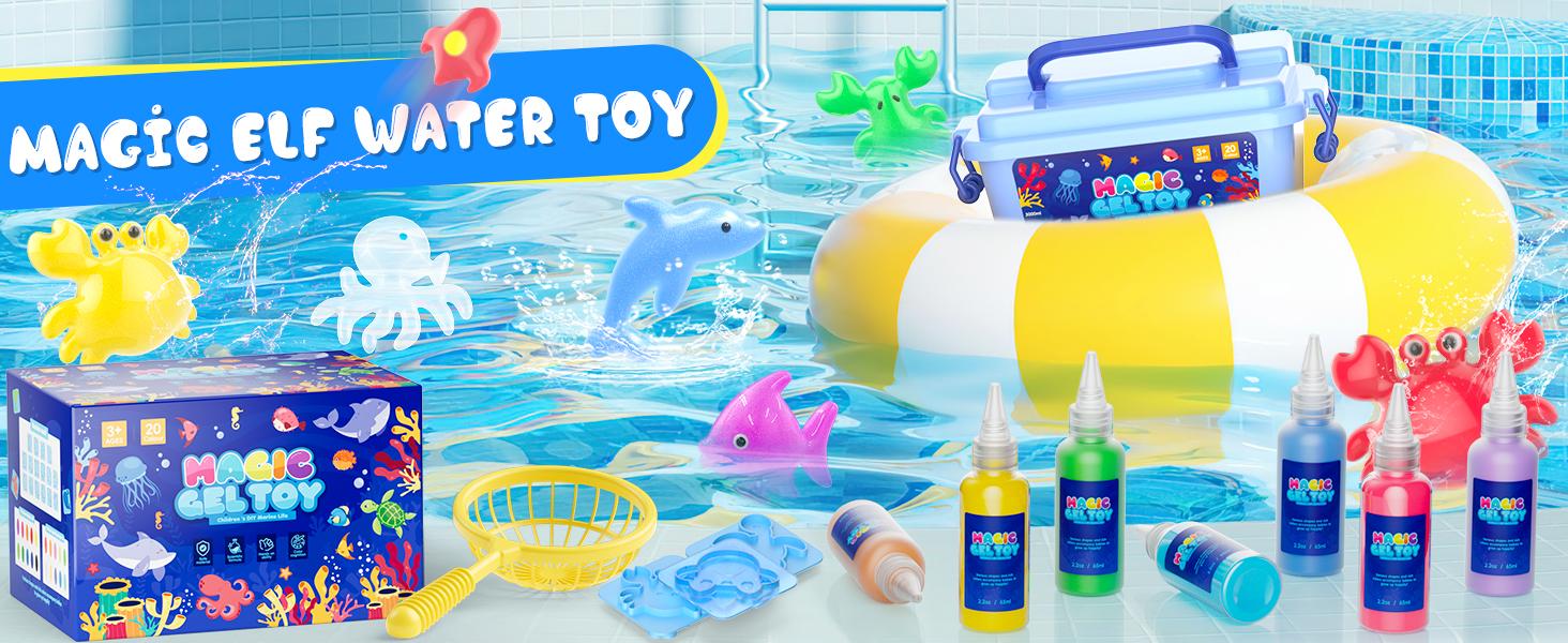 Joyfresh Magic Gel Water Pets Elf Toy Kit, Aqua Water Gel Kit for Kids, Creative Squishy Maker Toy with 20 Magic and 16 Shape Molds Pets, Birthday Gifts Crafts DIY for Kids