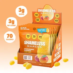 Shameless Snacks Sour Mango Madness Candy | Keto Gummy Candy with Low Sugar & Low Calorie | Vegan Snacks for Kids & Adults