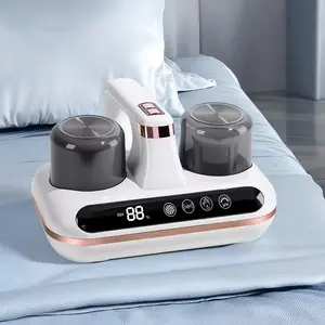5-in-1 Mattress Vacuum Cleaner with 10Kpa Strong Suction, 80000 RPM Tapping Bed Vacuum Cleaner, Durable Handheld Vacuum, 1800mAh Large Battery, Wireless Dual Speed Mode, Dust Buster with Digital Visualization Screen for Dust & Pet Hair .