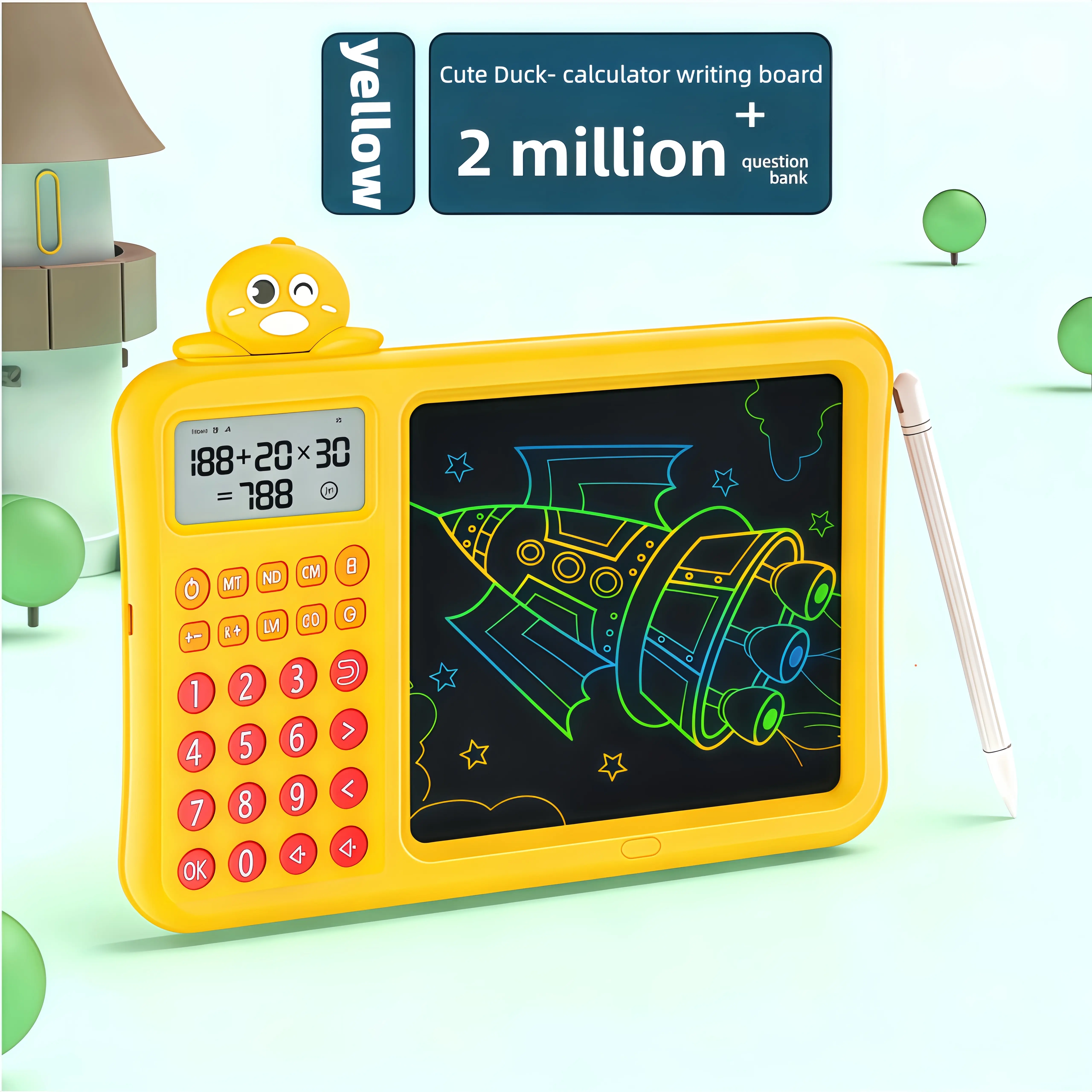 Interactive STEM Electronic Math Board Toy for 3-8 Years Kids - Builds Thinking & Calculation Skills, Fun Learning Game for Addition, Subtraction, Multiplication, Division, Portable Educational Brain Trainer for Home, On-the-Go