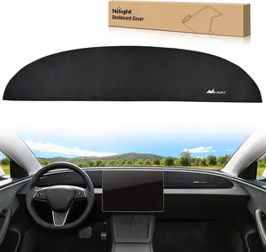 Nilight Dash Cover for Tesla Model 3/Y, Custom Fit Suede Interior Shield Decorative Non‑Slip Mat Dashboard Sunshade Glare Protector Accessorie Car Accessory, Auto Accessories