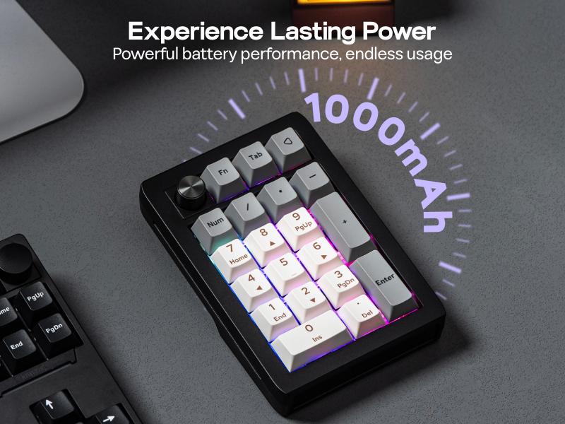 EPOMAKER EK21 VIA Gasket Number Pad BT 5.0/2.4ghz/Wired Hot-Swap Numpad with Aluminum Alloy knob Programmable for Win/Mac/Gaming Tiktokshopstockup Tiktokshopmothersday