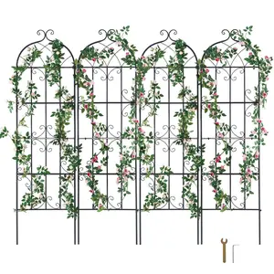 VEVOR Garden Trellis for Climbing Plants,  , 71 x 20 in, 4 Packs Rustproof Metal Garden Flower Trellis, Outdoor Climbing Rose Trellis Cucumbers Support, Decorative Clematis Trellis for Courtyards Lawns
