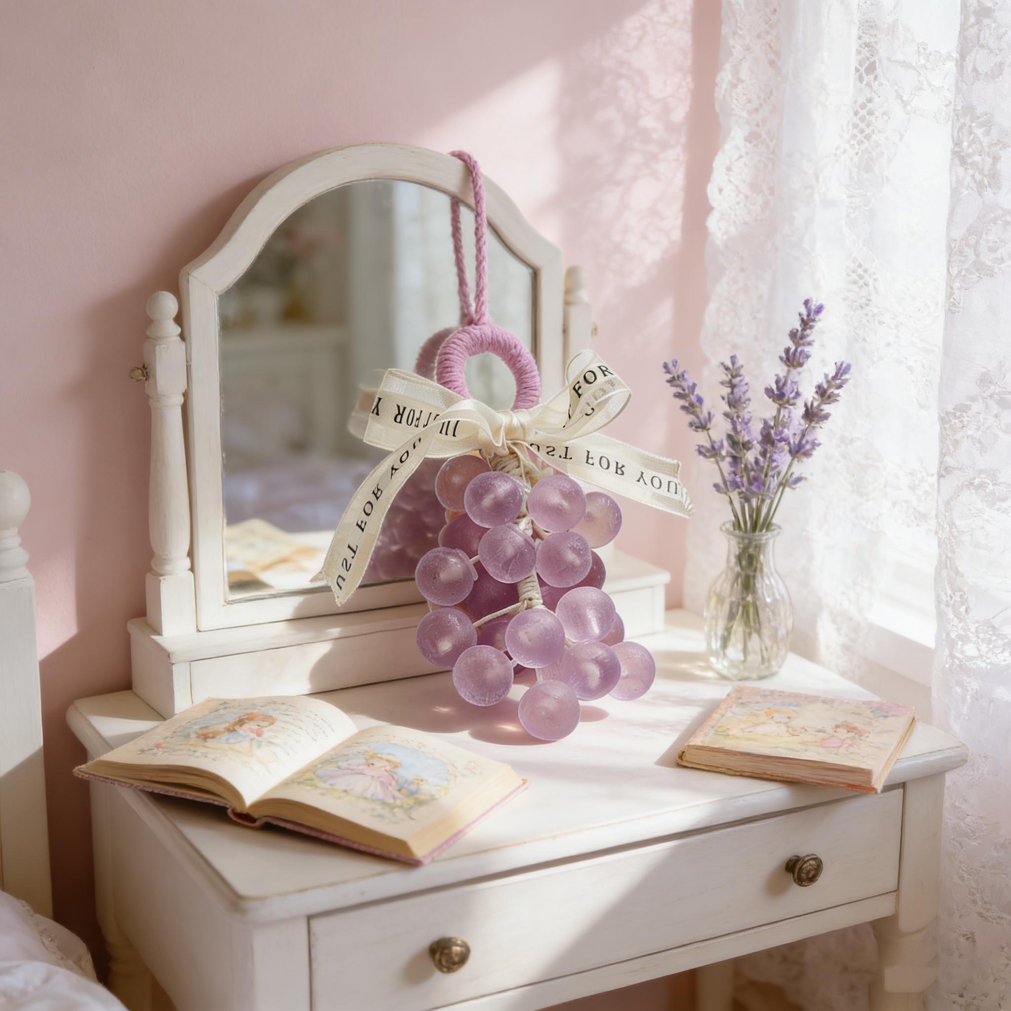 【Easter Gifts】Grape Soap on a Rope–Easter Handmade DIY Decorative Grape Soap,Natural and Gentle,Moisturizing and Cleansing,Long-Lasting Fresh Scent,Perfect for Home Décor and Bathroom,Aesthetic&Creative Christmas Gift,Valentine's Day&Mother's  gifts