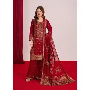 Koh Noor Maroon Dress by Riwaj Fashions