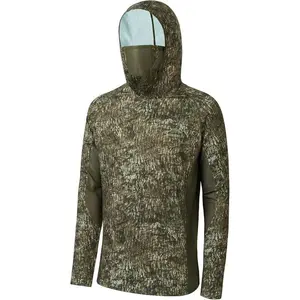 UPF 50+ Men’s Hunting Shirts with Mask Long Sleeve Camo Fishing Hoodie Breathable Seamless Sports Outfit Set jersey  trend