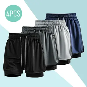 Double-layer sports shorts with a loose outer layer and a breathable quick-dry liner, perfect for running, workouts, and everyday casual wear