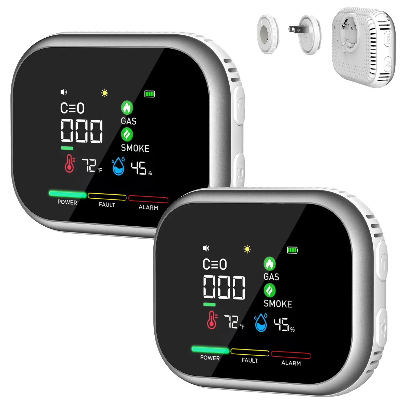 VASAIKO 6-in-1 Portable Detector with Temperature Humidity Sensors Plug-and-Play Design High-Definition Display Accurate Alerts Ideal for Kitchen Garage RVs Apartments Summervibes