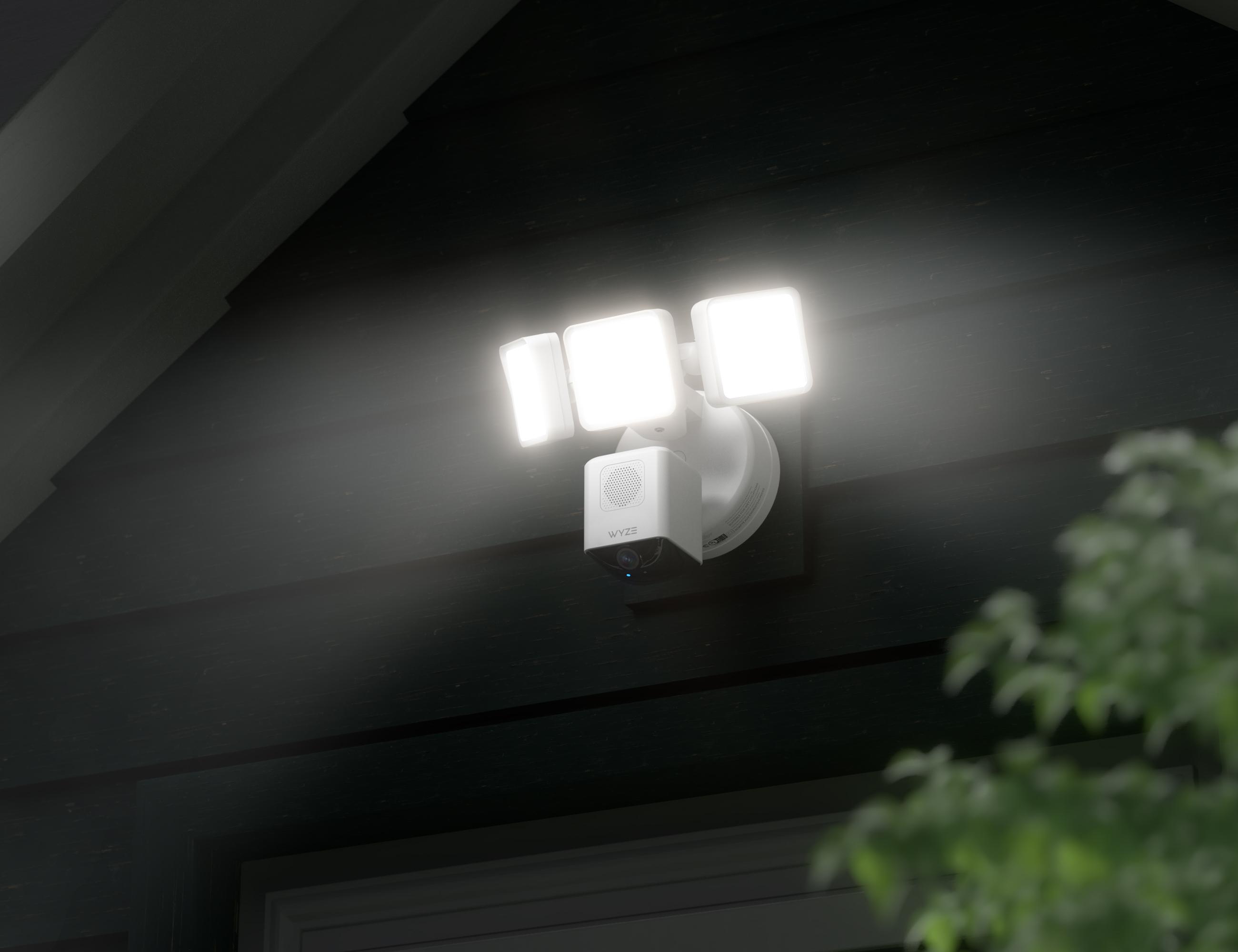 Wyze Cam Floodlight Pro — Hard-Wired 2K HD Outdoor Smart Security Camera, Adjustable 3000 Lumen LEDs, Color Night Vision, 180º View, Motion Detection